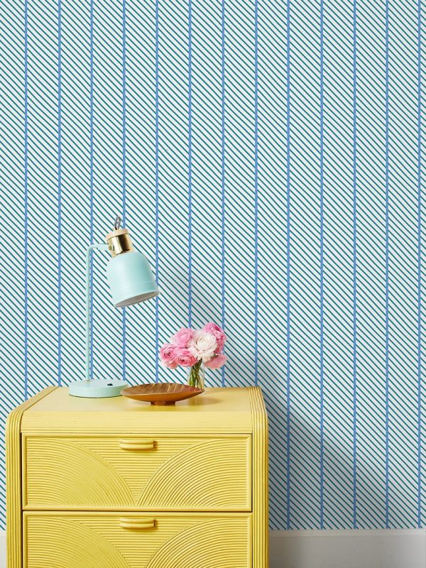 Barbie™ Dreamhouse Stripes  Wallpaper by Barbie™ - Teal Blue Fashion