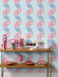 Groovy Floral Stripe  Wallpaper by Barbie™ - Baby Blue Online now