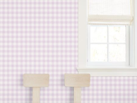 Barbie™ Gingham  Wallpaper by Barbie™ - Lilac Online Hot Sale