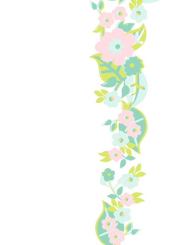 Floral Stripe  Wallpaper by Barbie™ - Green Pink For Cheap