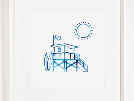 Malibu Lifeguard Stand  Framed Art By Nathan Turner Sale