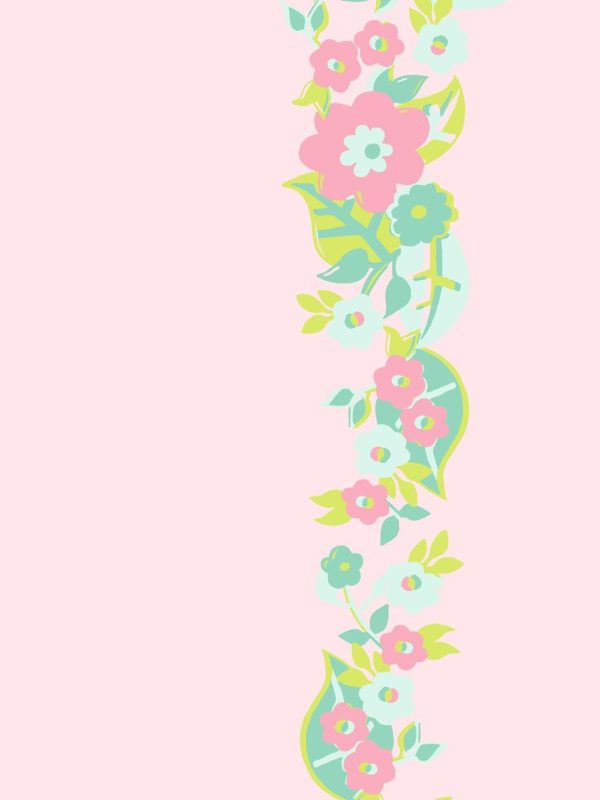 Floral Stripe  Wallpaper by Barbie™ - Piggy Bank Green on Sale