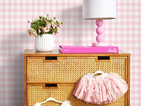 Barbie™ Gingham  Wallpaper by Barbie™ - Ballet Slipper Hot on Sale