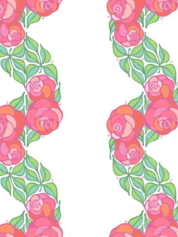 Groovy Floral Stripe  Wallpaper by Barbie™ - Berry Supply