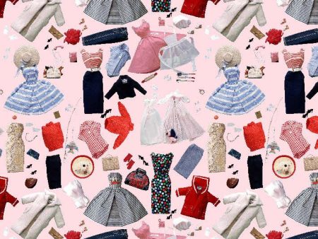 Vintage Accessories  Wallpaper by Barbie™ - Pink Cheap