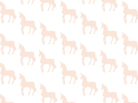 Unicorns  Wallpaper by Barbie™ - White on Peach Cheap