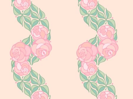 Groovy Floral Stripe  Wallpaper by Barbie™ - Peach Online now