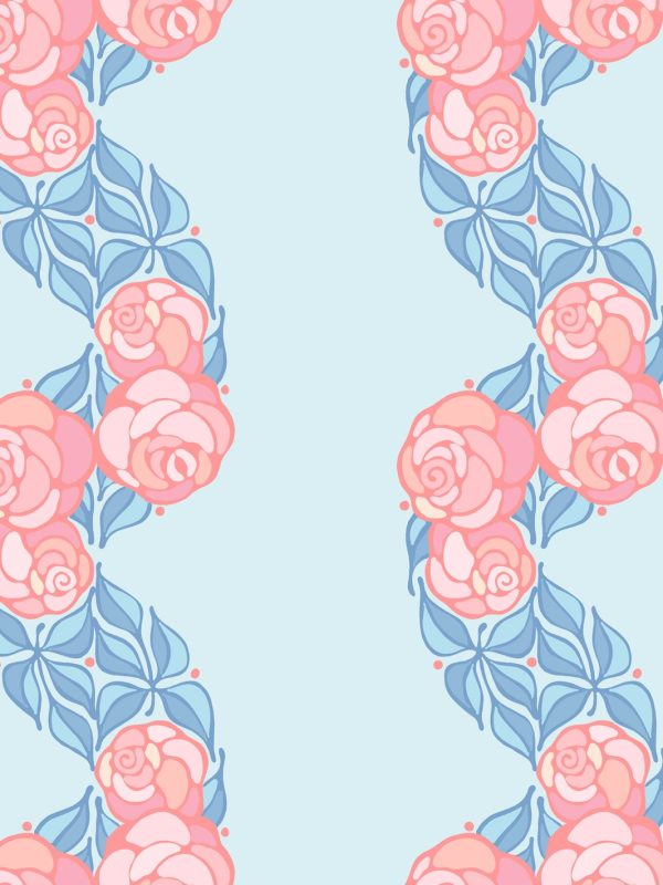 Groovy Floral Stripe  Wallpaper by Barbie™ - Baby Blue Online now