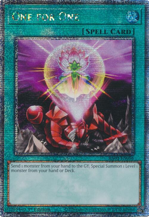 One for One (Quarter Century Secret Rare) [RA03-EN056] Quarter Century Secret Rare For Discount